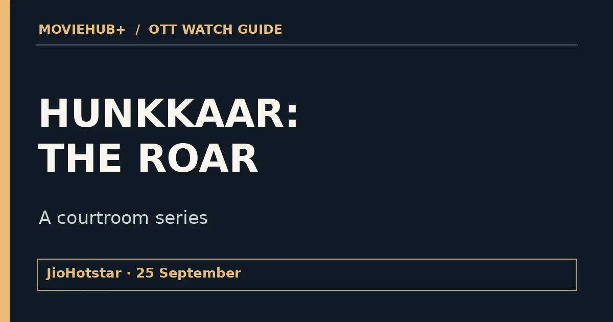 MovieHub title card: Hunkkaar: The Roar